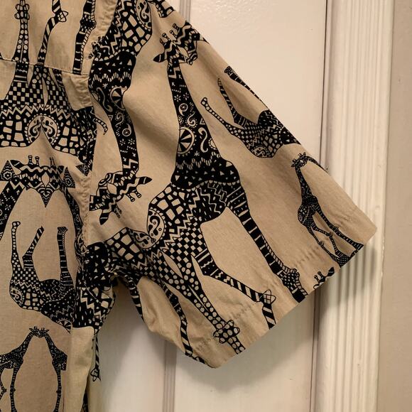 Vintage Y2K LRG Short Sleeve Button Down Shirt Mens Size M Giraffe Safari Casual - Picture 5 of 8